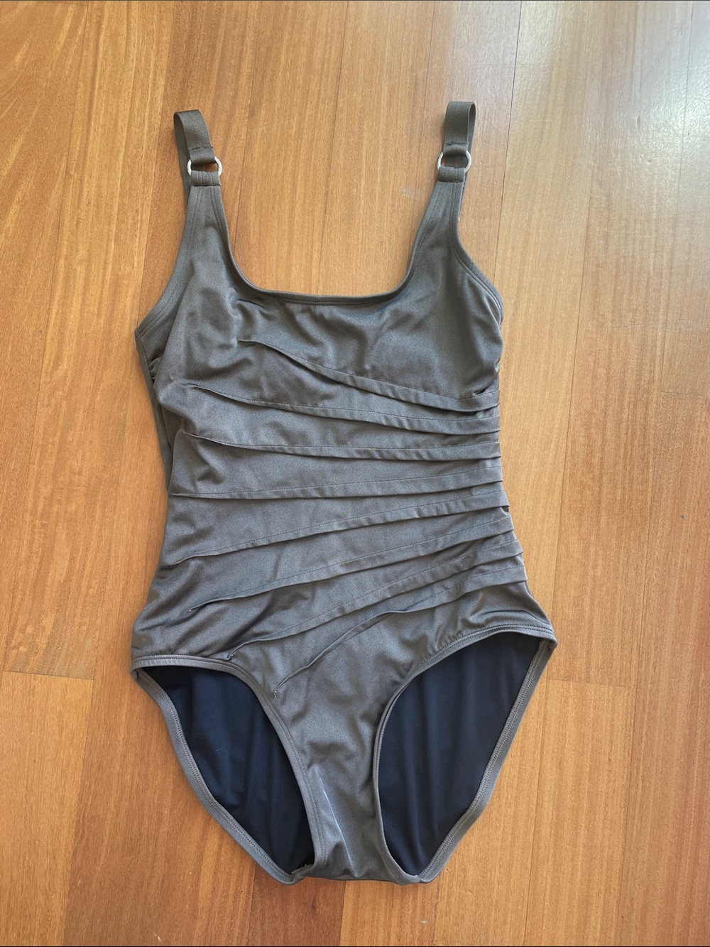 Calvin Klein Dark Olive One-Piece Swim
